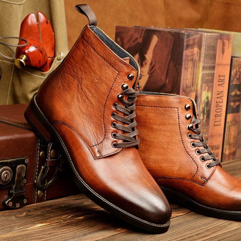 Men's Retro Boots – Handbrushed Martin Style - Pasha