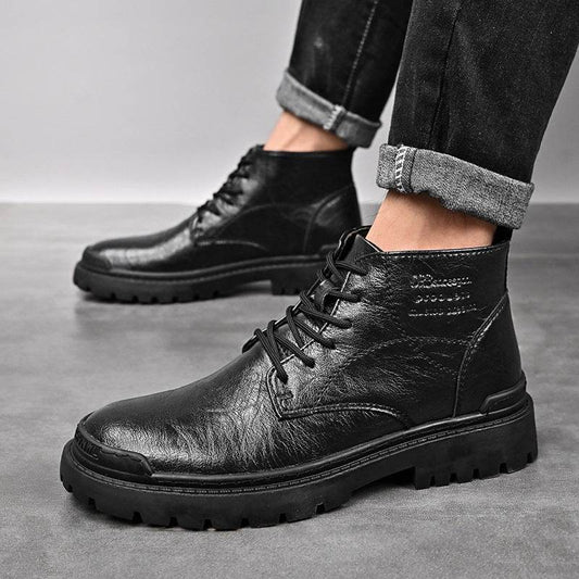 Men's Leather Martin Boots - Pasha
