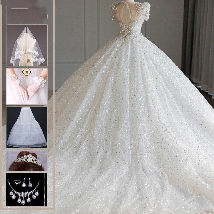 Wedding Dress with a Long Train – Impressive Bridal Gown - Pasha