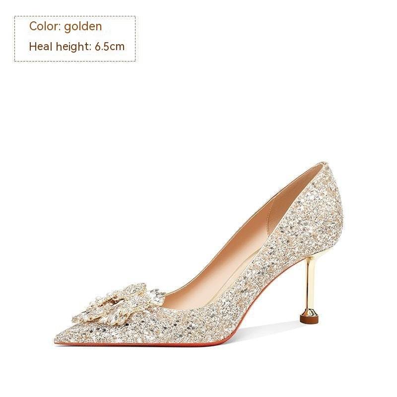 Wedding Bride Crystal High Heels - Pasha