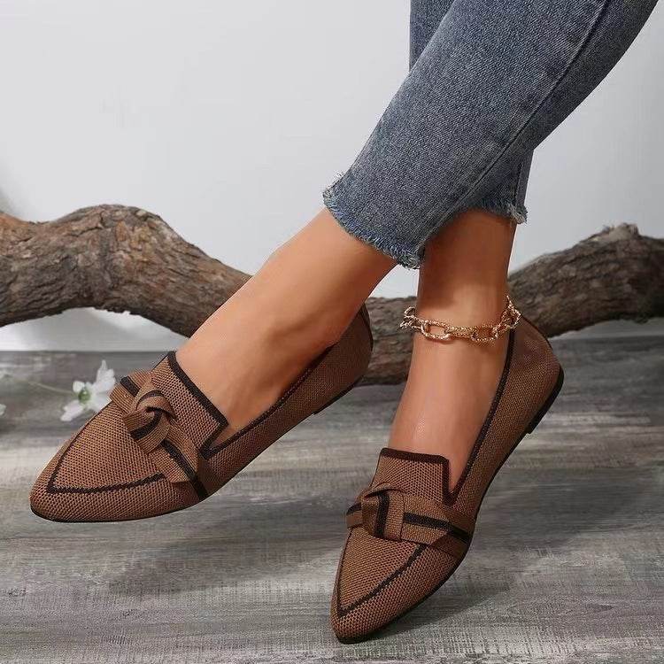 Fashion Pointed Toe Bow Flat Shoes for Women - Pasha