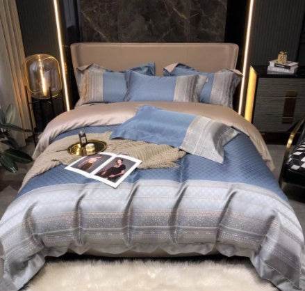 Black Gold Jacquard Bedding – Luxury Cotton Set - Pasha