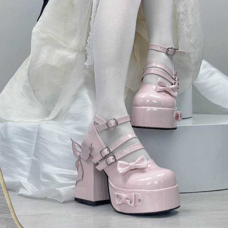 Extreme Round Toe Patent Leather Platform Chunky High Heels for women - Pasha