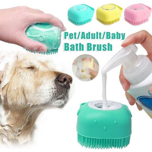 Silicone Bath Brush for Dogs and Cats – Gentle Grooming Brush - Pasha