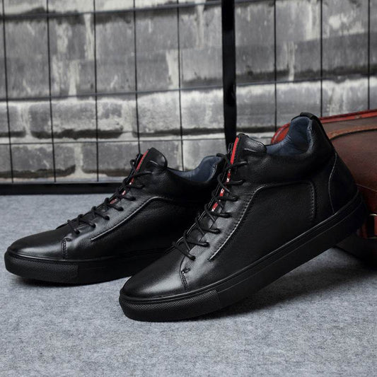 Men's Leather Snow Boots – High-Top Winter Style - Pasha