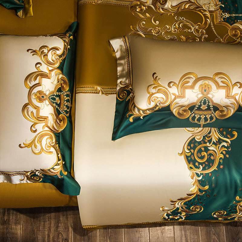 Satin Embroidered Bedding Set – Luxurious & Elegant - Pasha