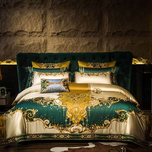 Satin Embroidered Bedding Set – Luxurious & Elegant - Pasha