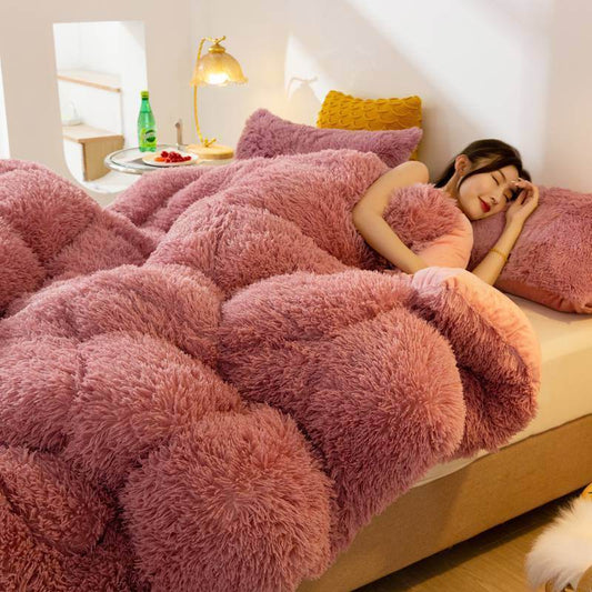 Super Soft Long Fleece Mink Crystal Velvet Thickened Warm Winter Quilt - Pasha