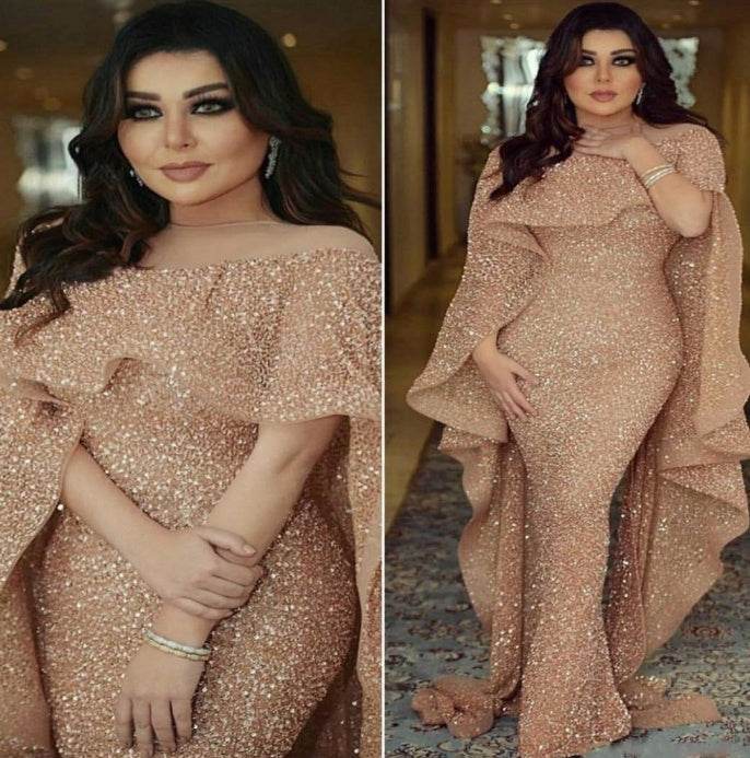 Luxury Mermaid Evening Dress – Dubai Gold Style - Pasha