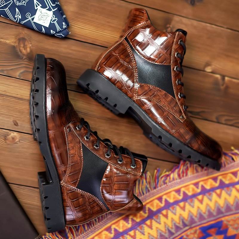 Men's Vintage Leather Shoes – Mid-Top & Classic - Pasha