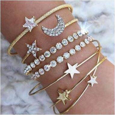 Ladies' Moon and Stars Bangles – Elegant Bracelets for Every Occasion - Pasha