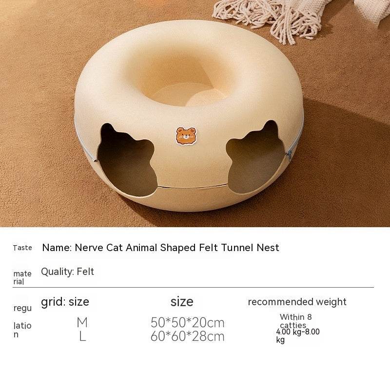 Felt Cat Bed – Cozy & Animal-Shaped Design - Pasha