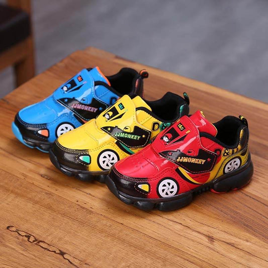Kids Light-Up Running Shoes – Waterproof Sneakers with Cartoon Design - Pasha