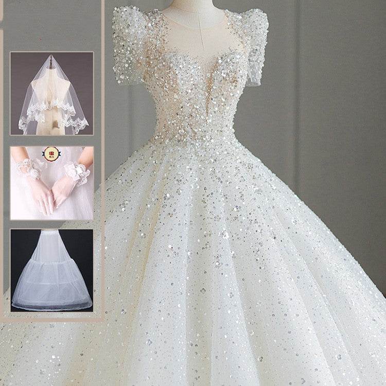 Wedding Dress with a Long Train – Impressive Bridal Gown - Pasha