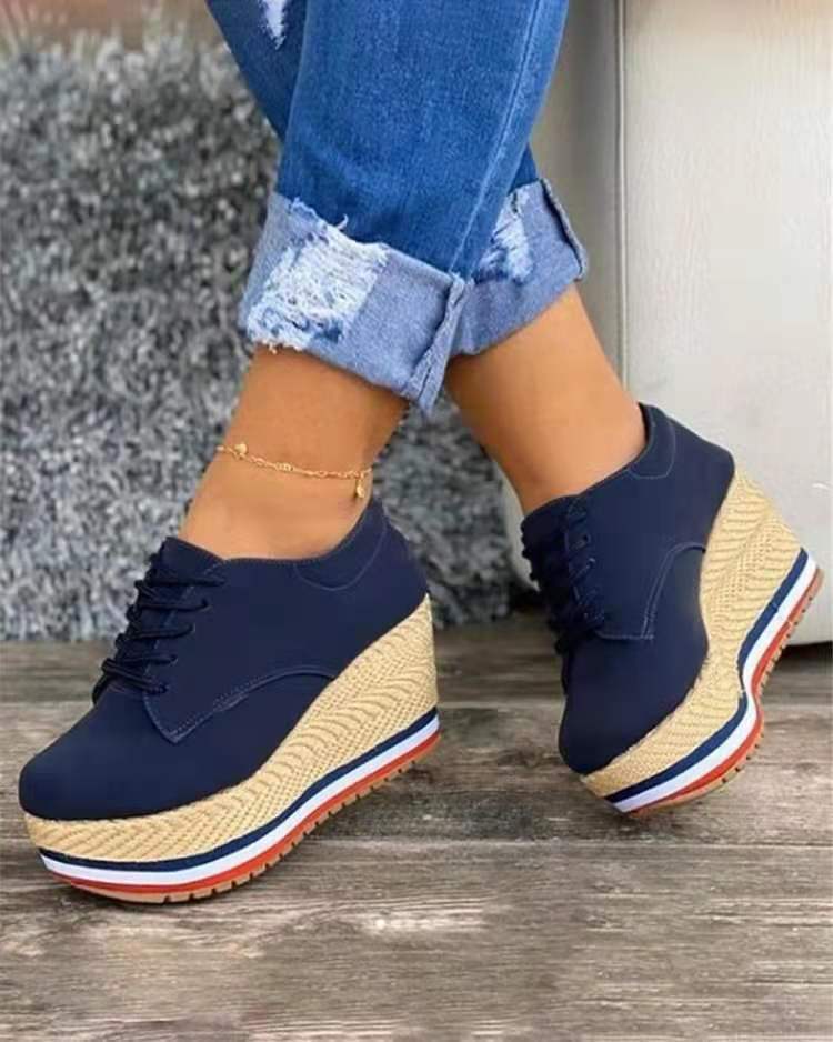 Women´s Lace-Up Wedge Braided Shoes
