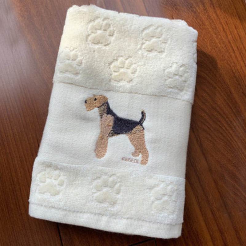 Embroidered Dog Towel – Pure Cotton & Absorbent - Pasha