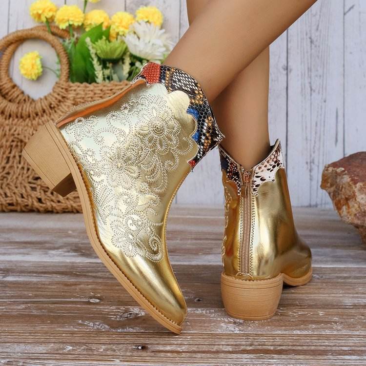 Extreme Golden Western Boots for women - Pasha