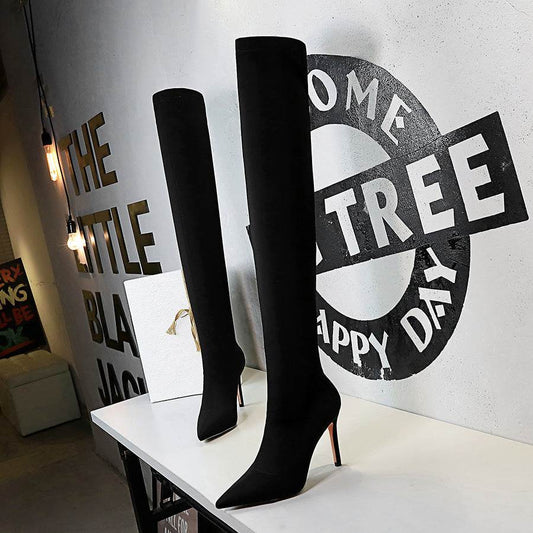 Fashion High Heel Elastic Overknee Boots with Stiletto Heel for women - Pasha