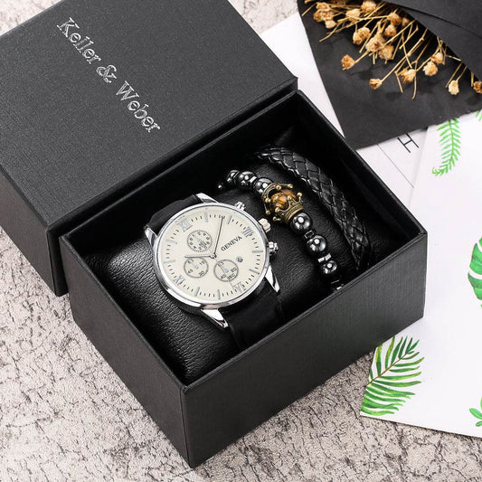 Elegant Gift Set for Men – Quartz Watch with Accessories - Pasha