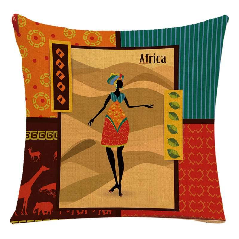African Woman Pillow Cover-Stylish National Design - Pasha