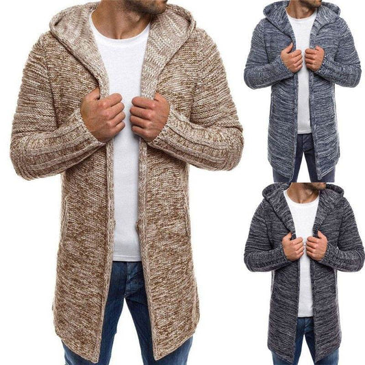 Men´s Hooded Trench Cardigan Blouse-hooded collar - Pasha