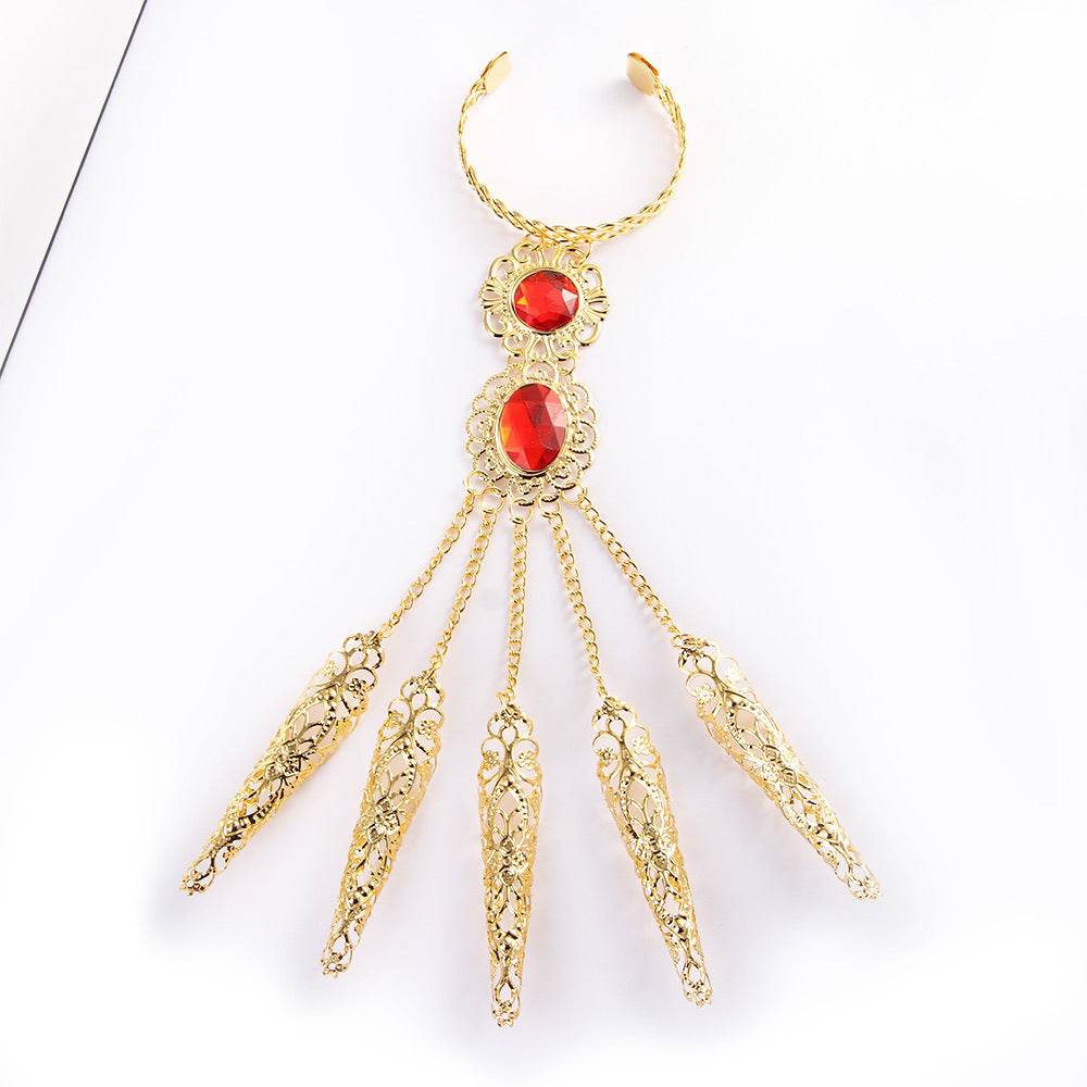 Golden Indian Dance Nails – Elegant Metallic Nail Accessories for Boho & Retro Dance Performances - Pasha