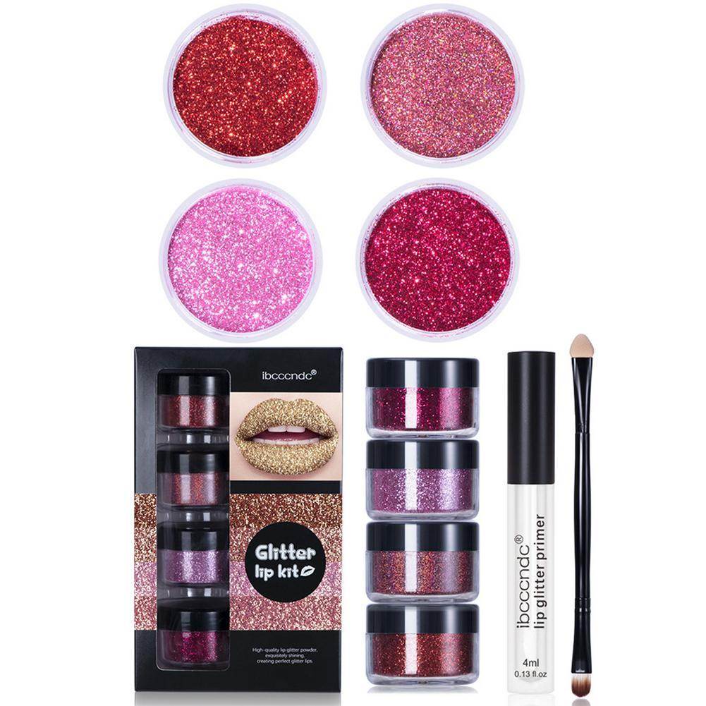 Glitter Lip Gloss Kit – Waterproof, Long-lasting Lipstick with Lip Primer and Lip Tint - Pasha