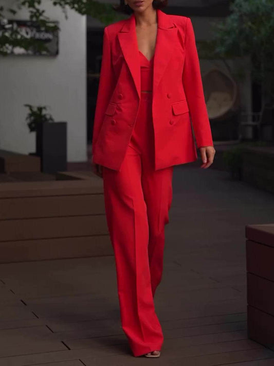 Women's Three-Piece Suit Set – Classic & Solid - Pasha