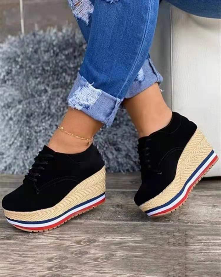 Women´s Lace-Up Wedge Braided Shoes