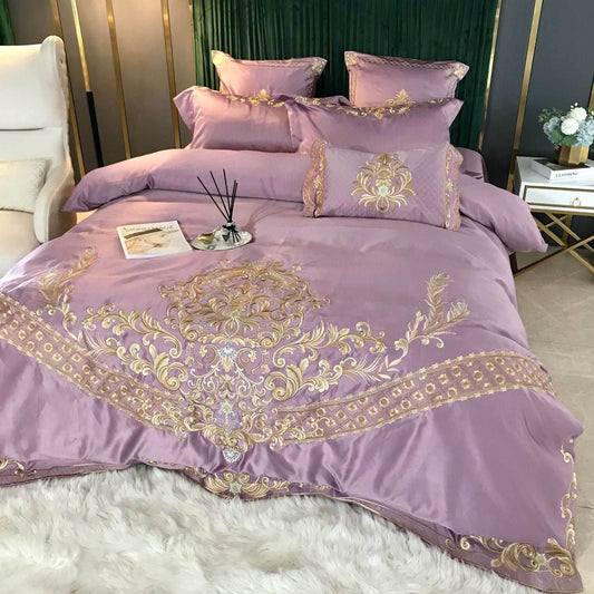 Ice Silk Embroidered Bedding Set – Personalized & Cool - Pasha