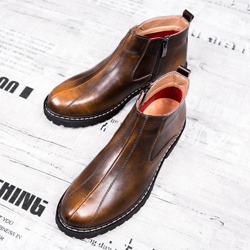 Men's Retro Martin Boots – Classic Cowhide Style - Pasha