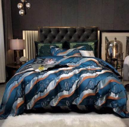Black Gold Jacquard Bedding – Luxury Cotton Set - Pasha
