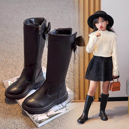 Explosive Style Kids Shoes – British Retro Leather Boots for Girls - Pasha