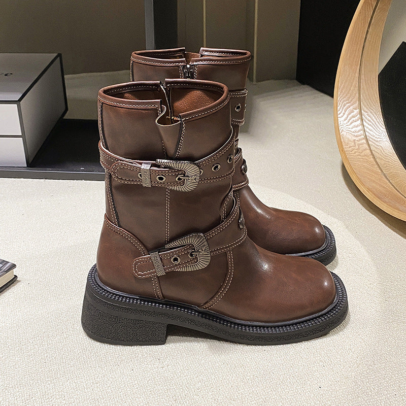 Women´s Ankle Boots with retro square toe