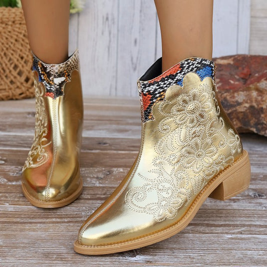 Extreme Golden Western Boots for women