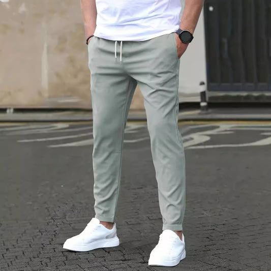 Casual Slim Fit Leather Tag Crop Pants - style and comfort