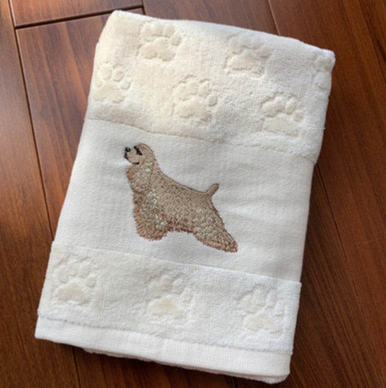 Embroidered Dog Towel – Pure Cotton & Absorbent - Pasha