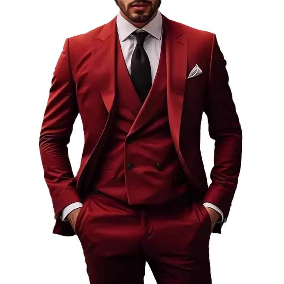 Men´s Elegant Plus Size 3 piece Suit-Cotton Blend - Pasha