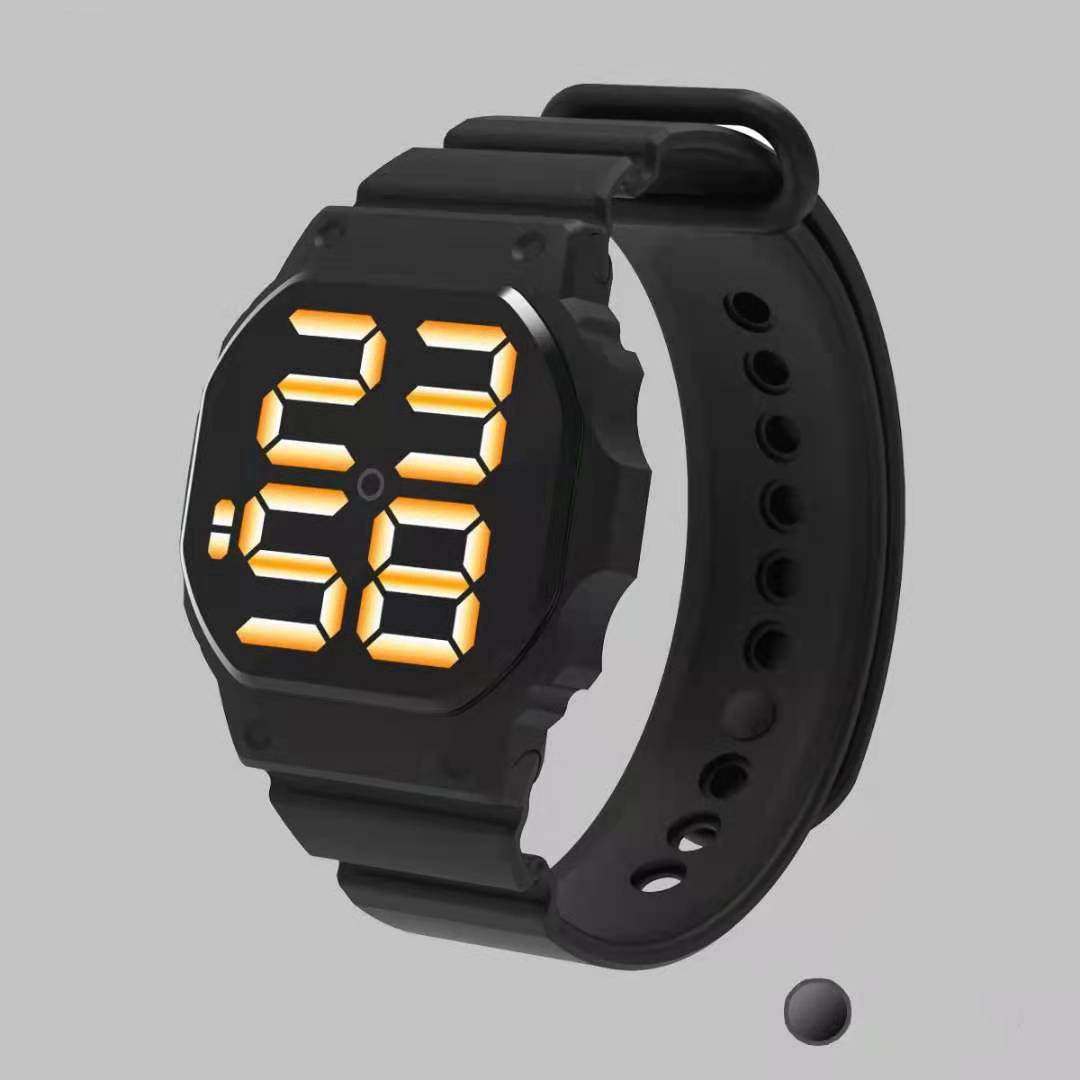 Trendy Heart-Shaped LED Watch – Waterproof Silicone Sports Watch for Students and Active Lifestyles - Pasha