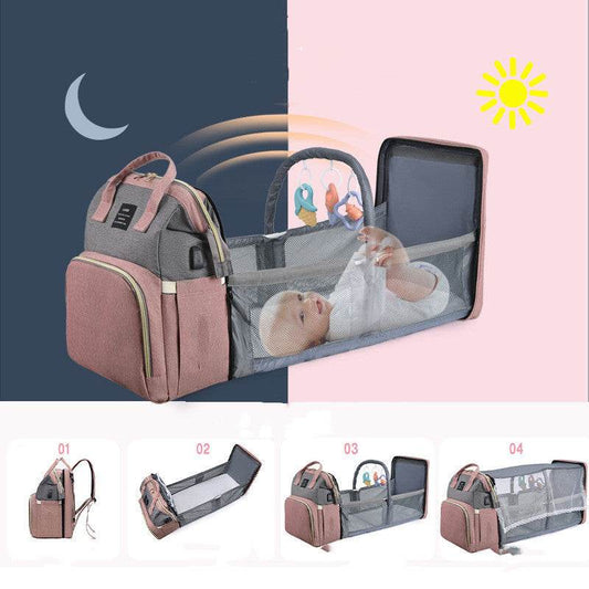 New Mama Baby Crib Backpack – Stylish & Functional Diaper Bag for Modern Moms - Pasha