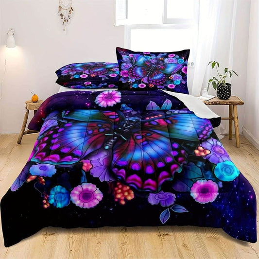 Mushroom Anime Bedding Set – Cartoon & Butterfly - Pasha