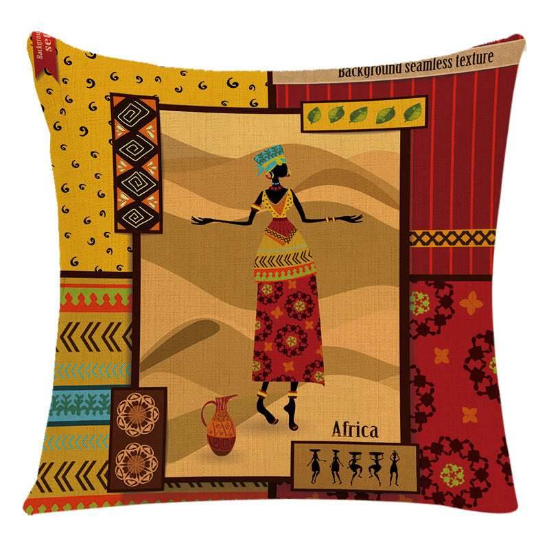 African Woman Pillow Cover-Stylish National Design - Pasha