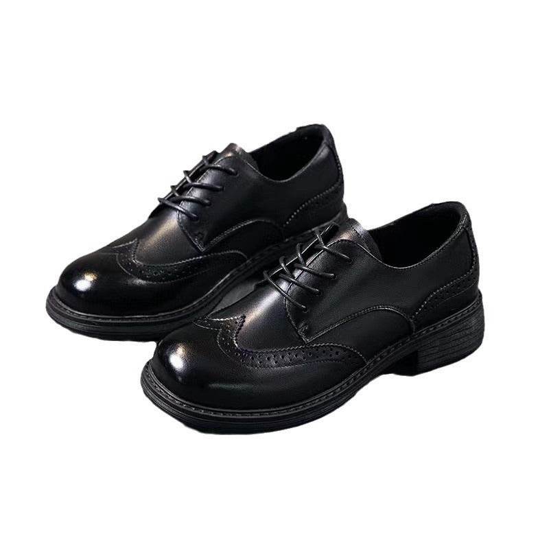 Elegant Cowhide Brogue Leather Shoes for women - Pasha