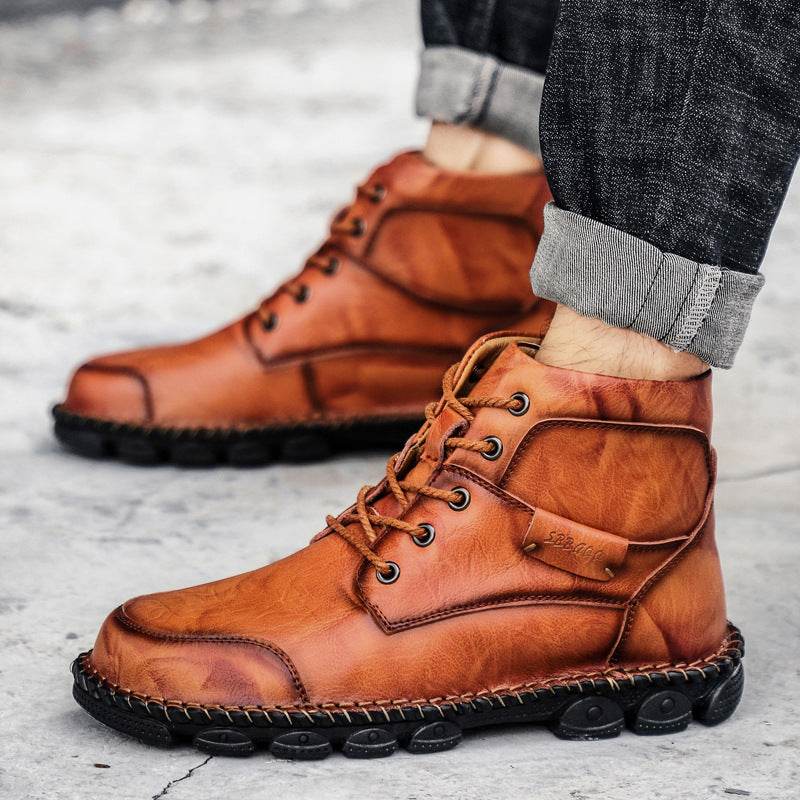 Men's British Style Boots – High Top & Leather - Pasha