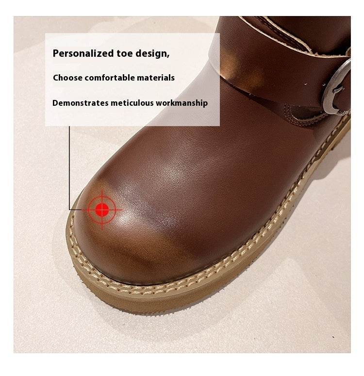Round Toe Vintage Martin Boots for women - Pasha