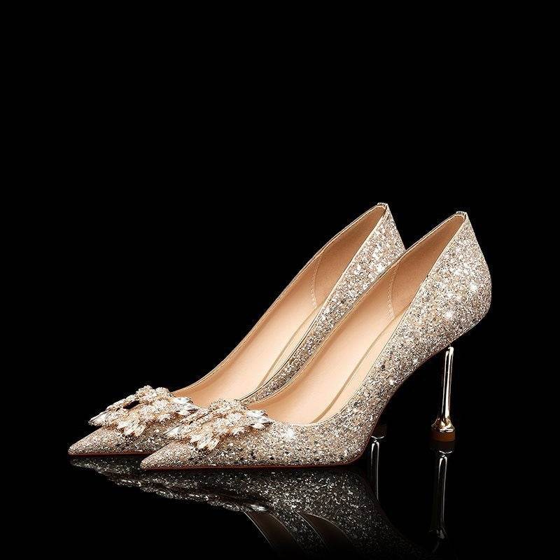 Wedding Bride Crystal High Heels - Pasha