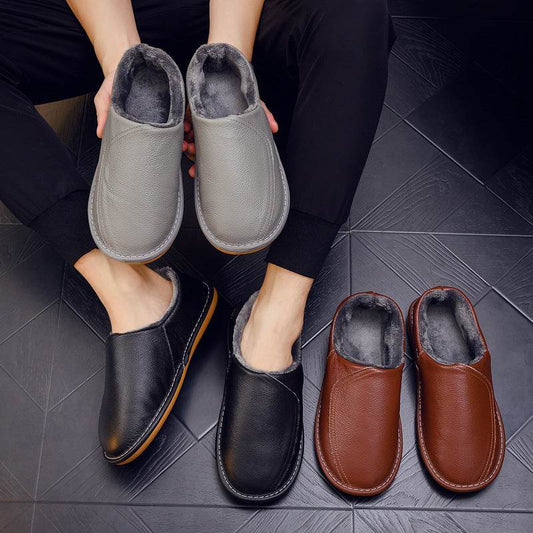 Household Slippers with genuine leather for women - Pasha