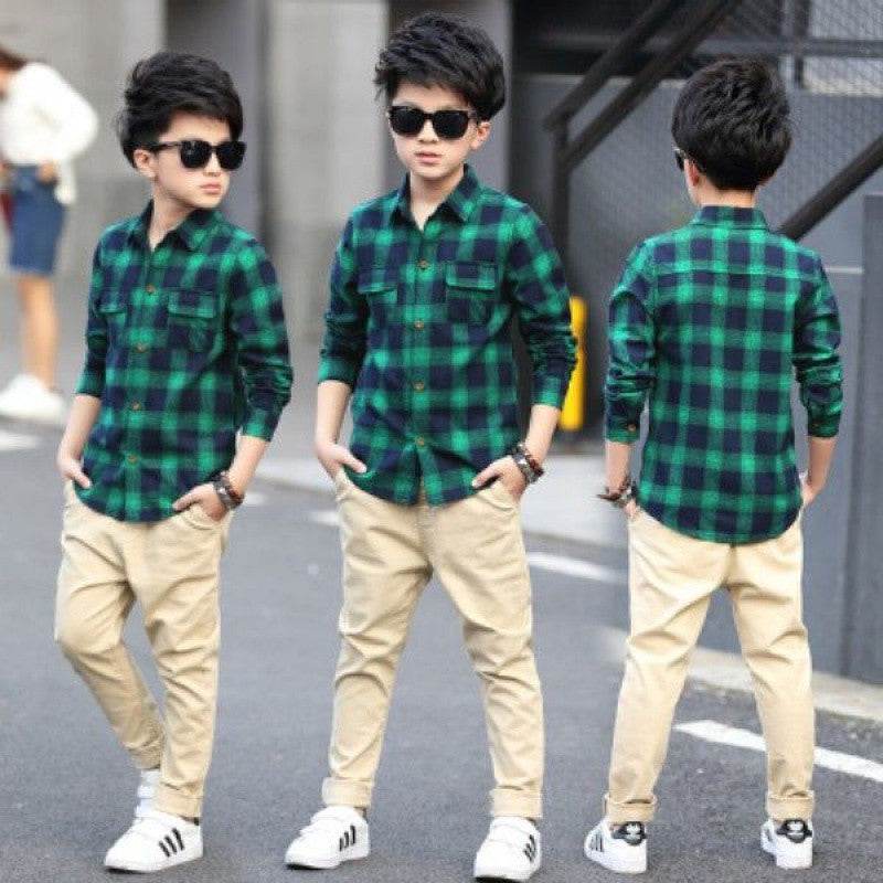 Long Sleeve Fall Casual Children's Striped Shirt – Comfortable & Stylish - Pasha