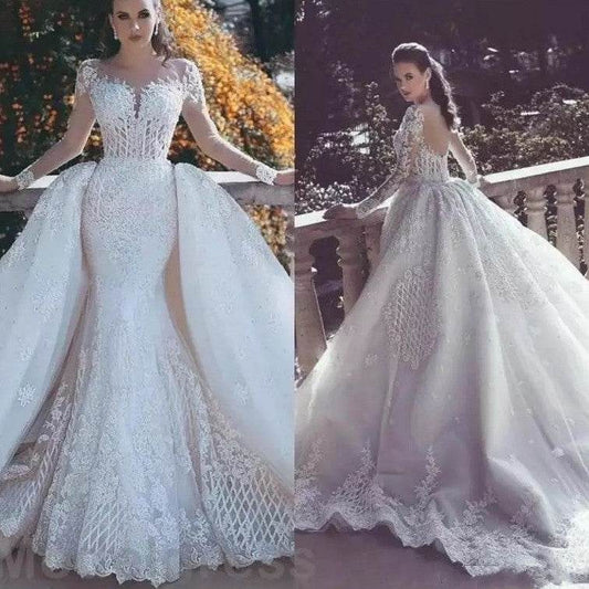 African Mermaid Wedding Dress with Long Sleeves Pasha Store - Pasha