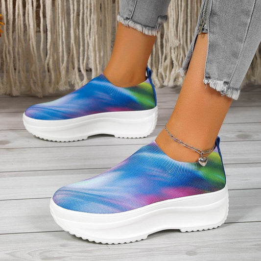 Extreme Printed Platform Color Gradient Flyknit Sneakers for women - Pasha
